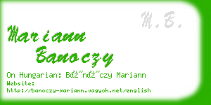 mariann banoczy business card